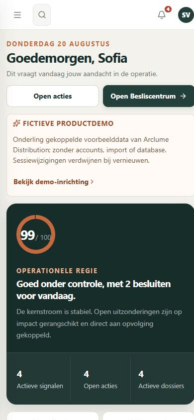 Mobiele weergave van het Operations Dashboard